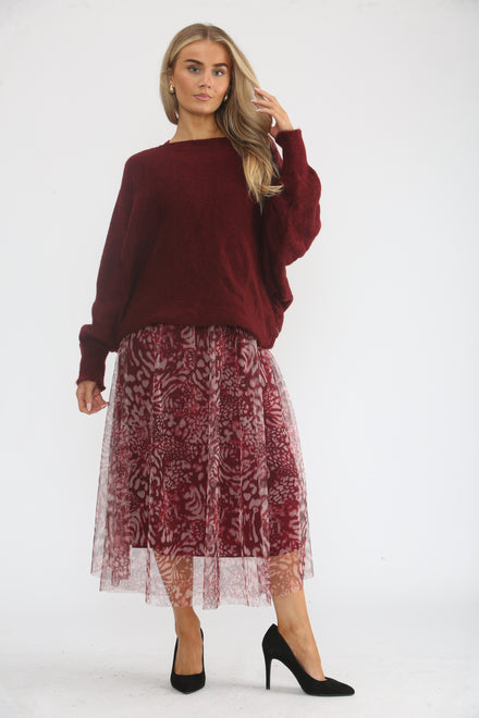 PRINTED MESH JUMPER DRESS