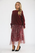 PRINTED MESH JUMPER DRESS
