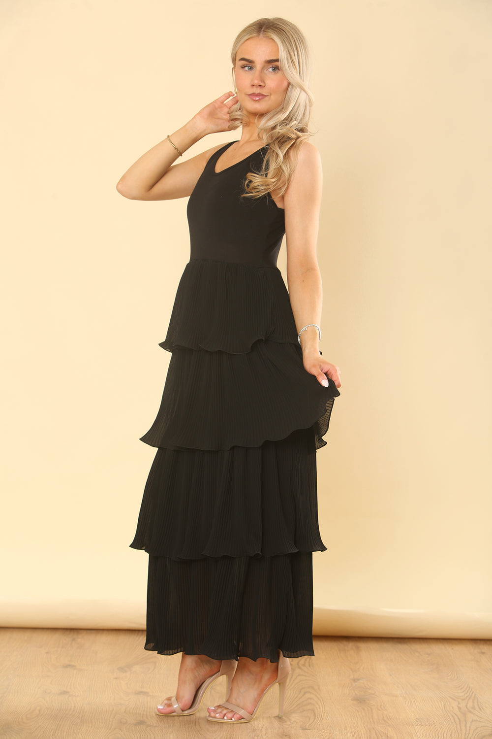 RIBVEST RUFFLE DRESS (15160035082624)
