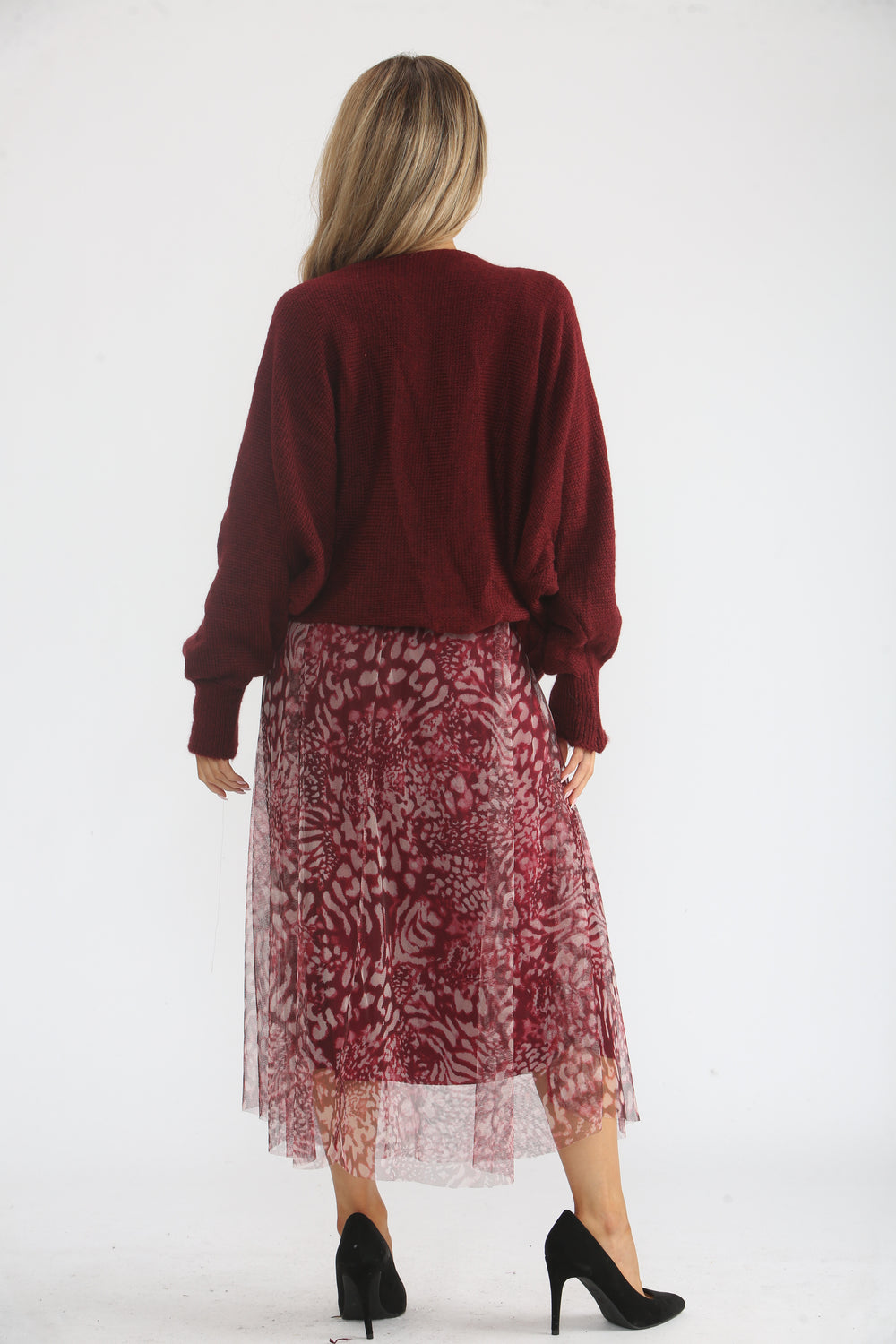PRINTED MESH JUMPER DRESS