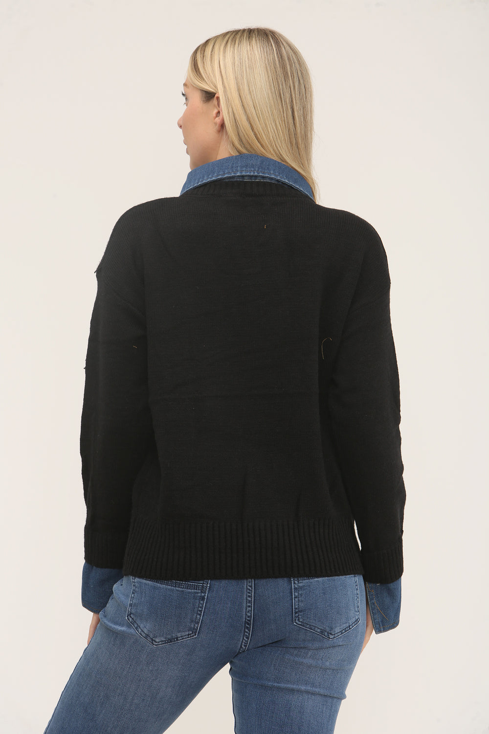 Denim Collar Jumper (15266262188416)