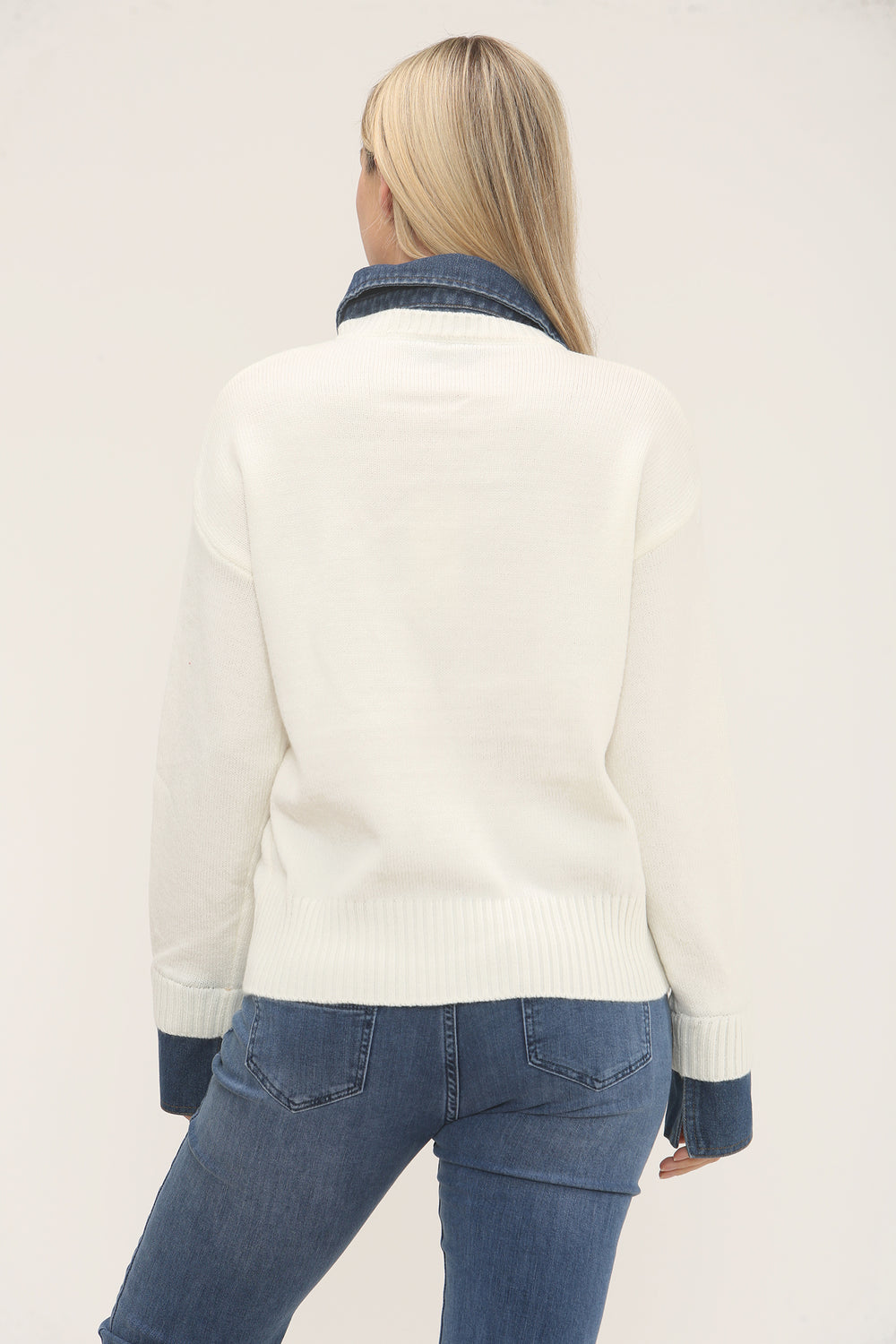 Denim Collar Jumper (15266257043840) (15295748178304)