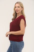 Sun button knit vest (15266365309312)