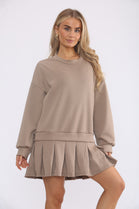 PLEATED BOTTOM JUMPER DRESS