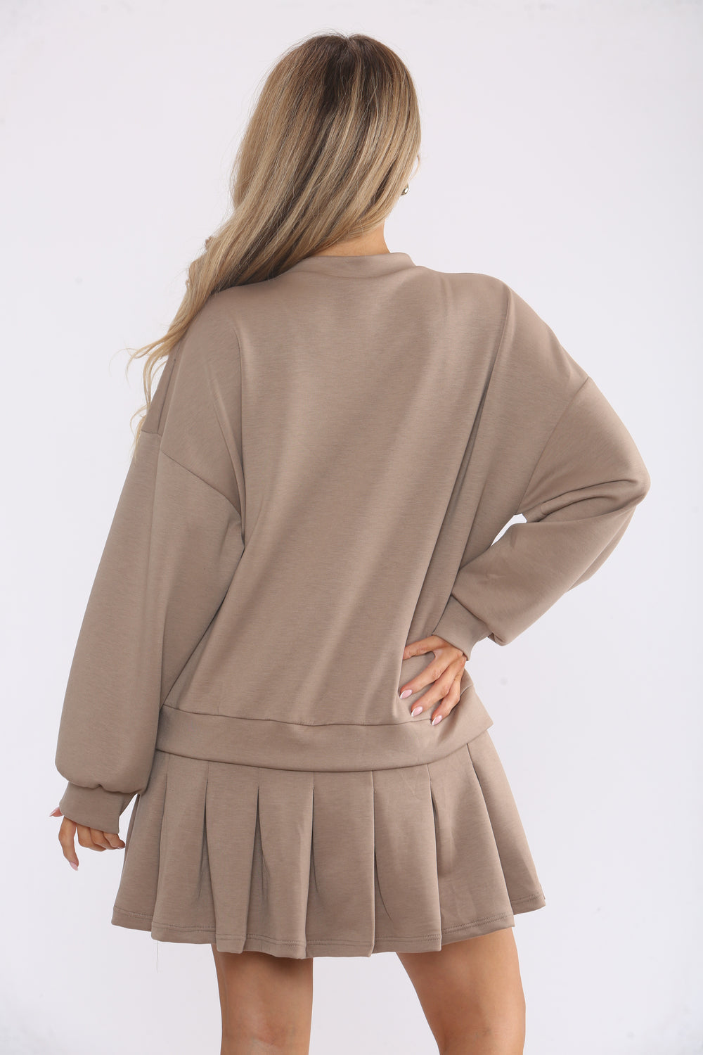 PLEATED BOTTOM JUMPER DRESS