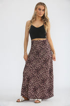 LEOPARD SATIN SKIRT
