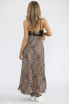 LEOPARD SATIN SKIRT