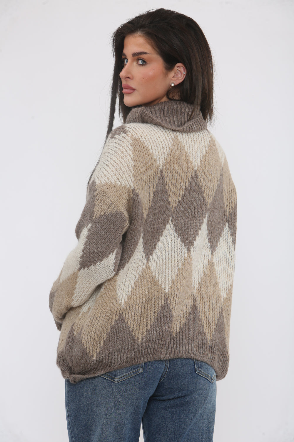 ARGYLE TURTLENECK JUMPER