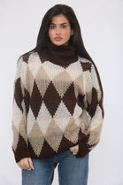 ARGYLE TURTLENECK JUMPER