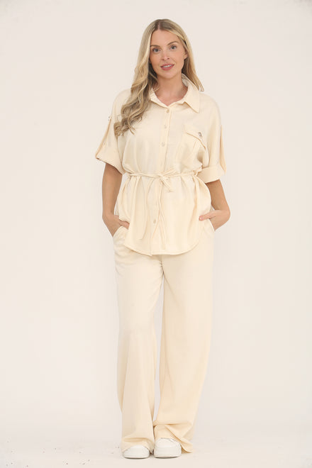 Tie up button Loungewear (15266356396416)
