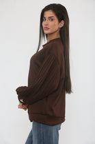 PLEATED BALLOON SLEEVE SWEAT