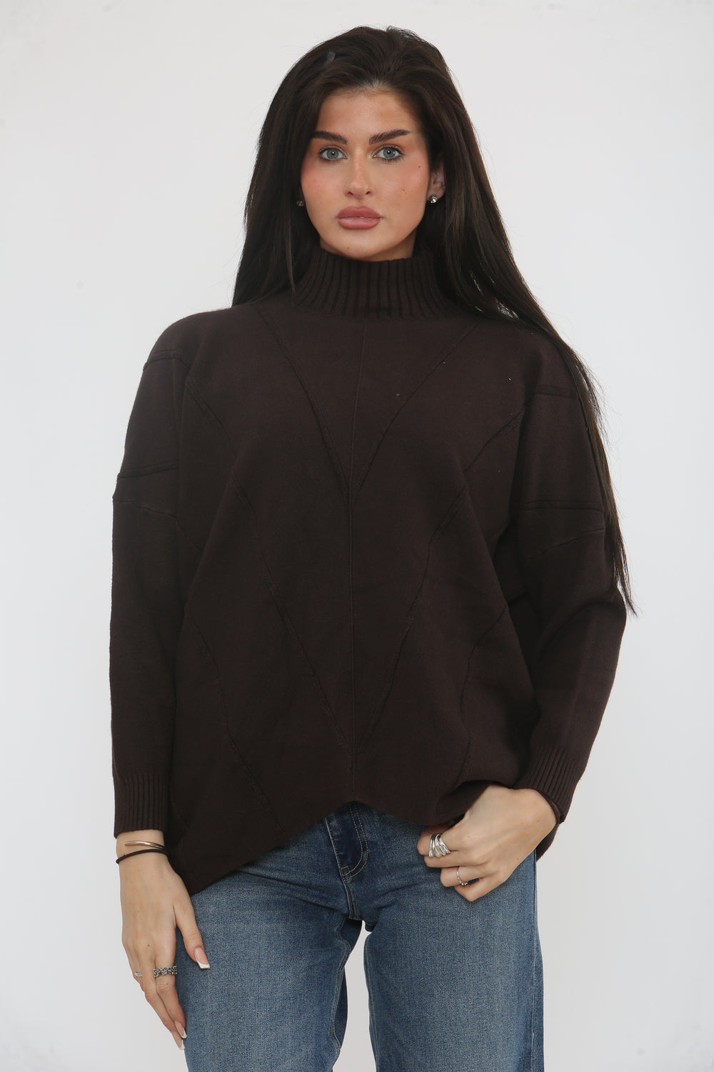 PATTERN HIGH NECK JUMPER