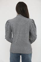 CABLE KNIT PUFF SLEEVE JUMPER