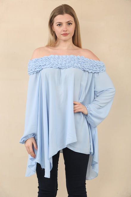 OFF SHOULDER OVERSIZED BLOUSE (15073415823744)