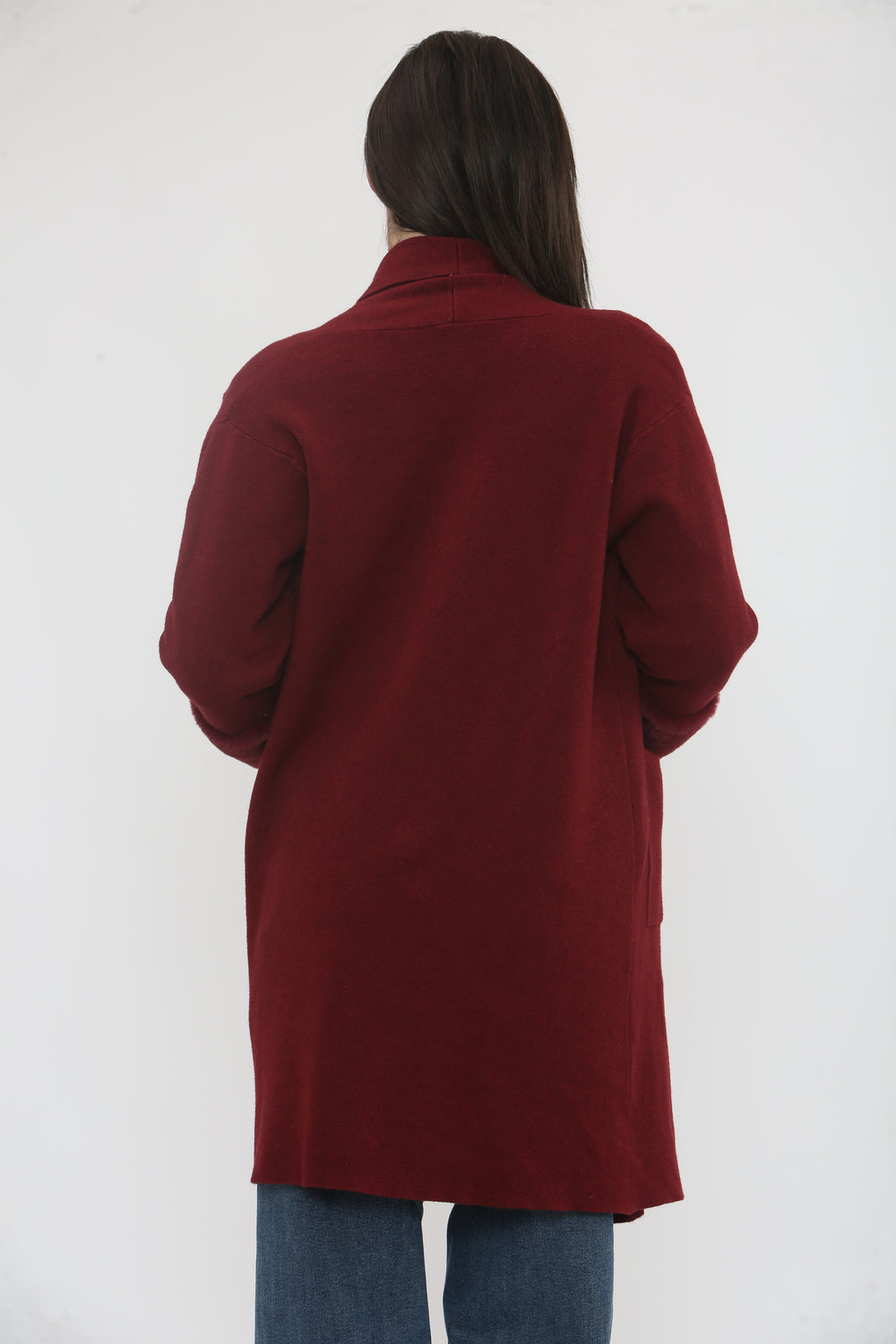 FAUX FUR CUFF POCKET COAT