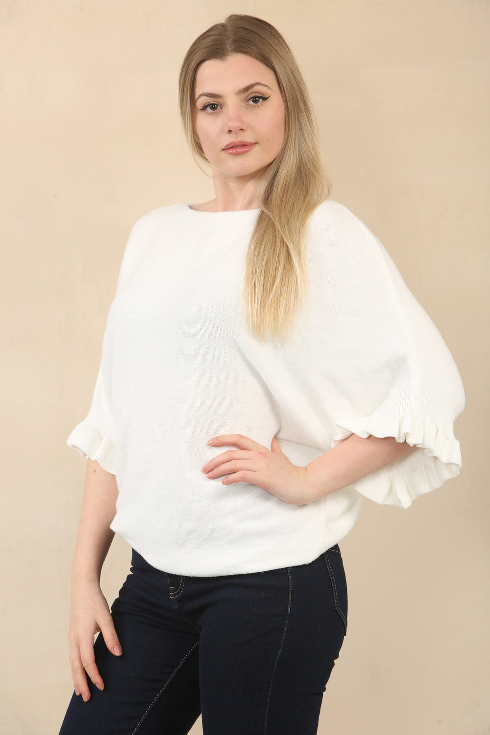 FRILL SLEEVE JUMPER (15071214109056) (15071673385344) (15074905948544)