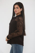 FLOWRAL BOW DETAIL SATIN BLOUSE