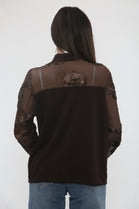 FLOWRAL BOW DETAIL SATIN BLOUSE