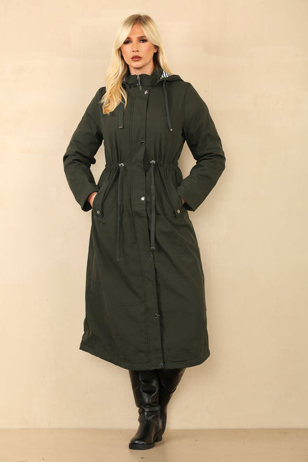 EVAN PLUS SIZE LONGLINE BUTTON DETAIL COAT (8758742909176)