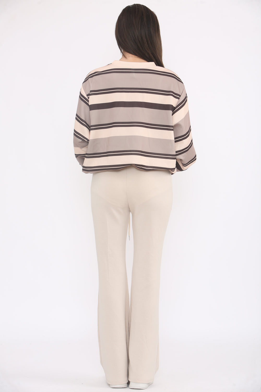 STRIPE SWEAT SHIRT LOUGE SET