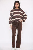 STRIPE SWEAT SHIRT LOUGE SET