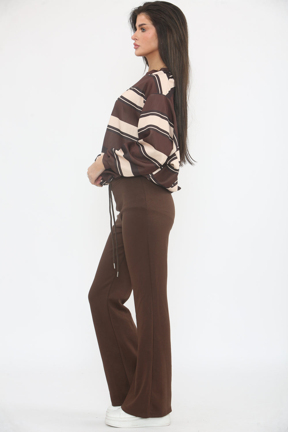 STRIPE SWEAT SHIRT LOUGE SET