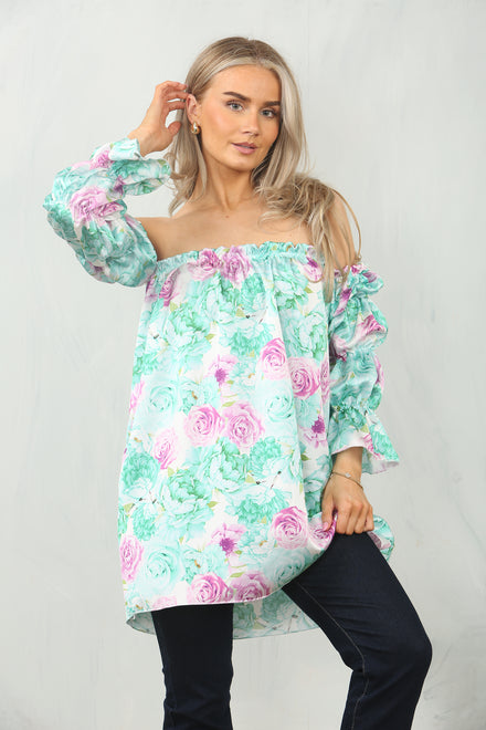 FLORAL PUFF SLEEVE BLOUSE (15095623844224)