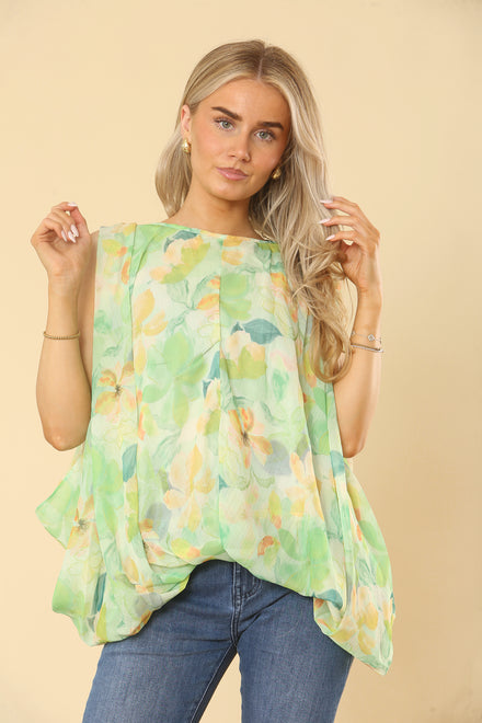 FLORAL PRINTED  BLOUSE (15160044781952)