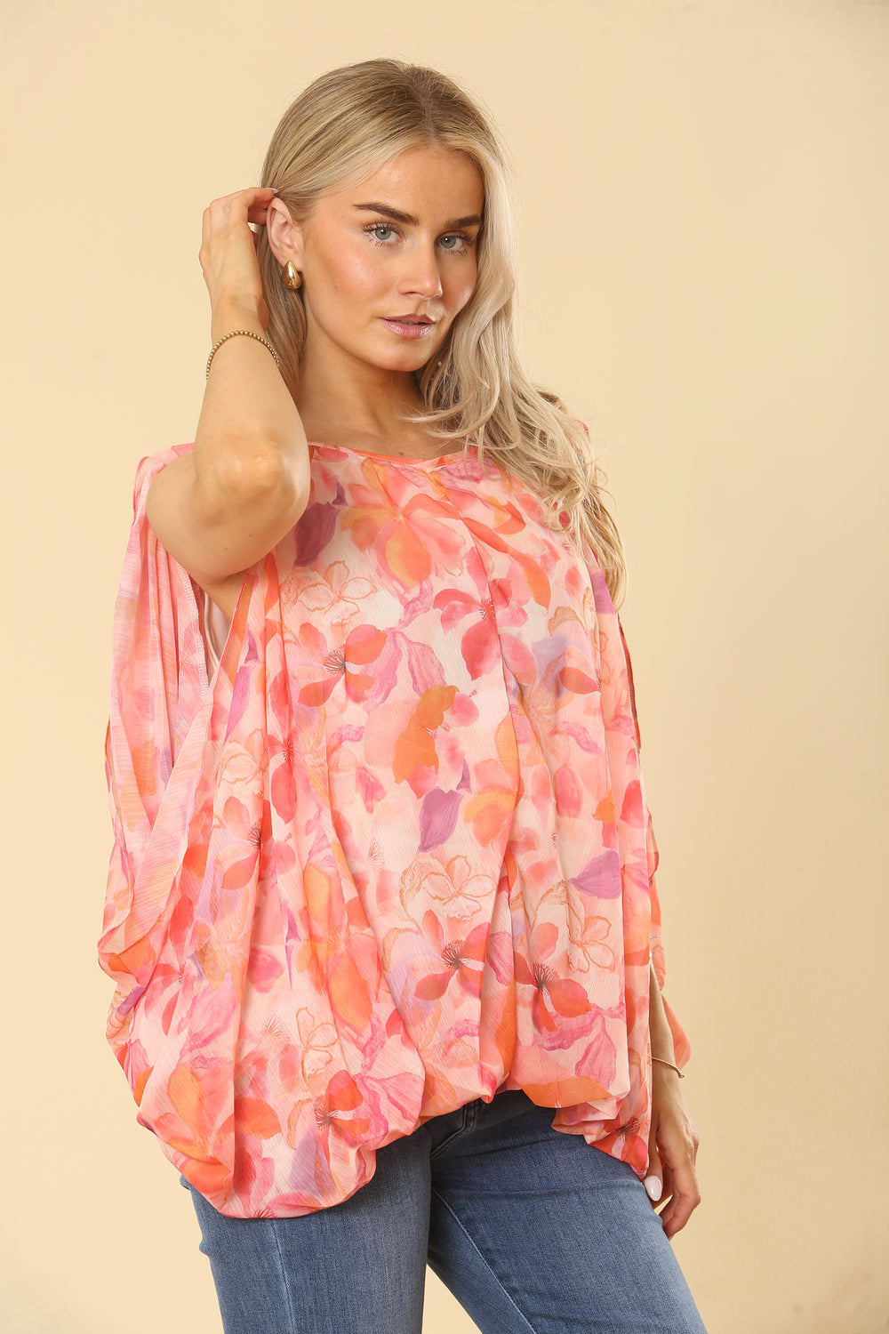 FLORAL PRINTED  BLOUSE (15160044224896)