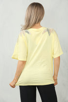 SHOULDER EMBELLISHED T-SHIRT (15098837500288)