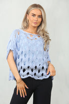 CAP SLEEVE PATTERN CROCHET TOP (15095690002816)