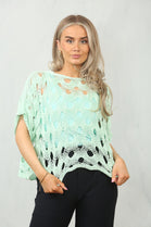 CAP SLEEVE PATTERN CROCHET TOP (15095693574528)