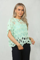 CAP SLEEVE PATTERN CROCHET TOP (15095693574528)