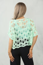 CAP SLEEVE PATTERN CROCHET TOP (15095693574528)