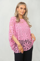 FLORAL CROCHET TOP (15098841301376) (15135932481920)
