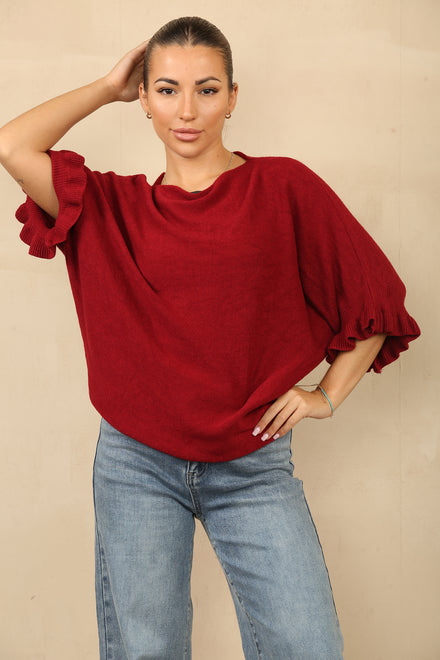 FRILL SLEEVE JUMPER (8788854276344) (15263740461440) (15316934230400)