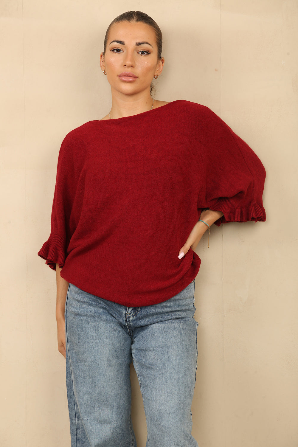 FRILL SLEEVE JUMPER (8788854276344) (15263740461440) (15316934230400)