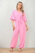 V-NECK FRILL SLEEVE JUMPSUIT (15098814300544)