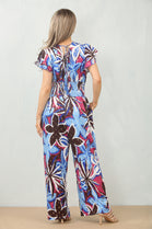 LEAF PRINT GATHERED JUMPSUIT (MIXED COLOUR PACK) (15095666672000)
