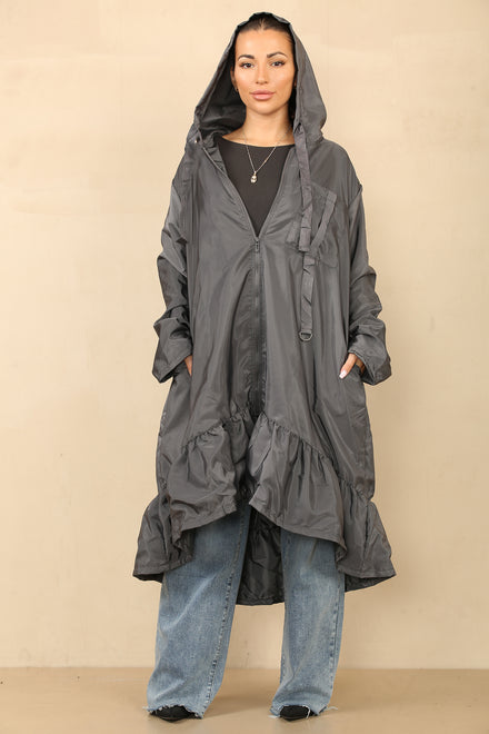 ELLA PEPPLUM DETAIL RAIN COAT (8785561714936) (15237488411008)