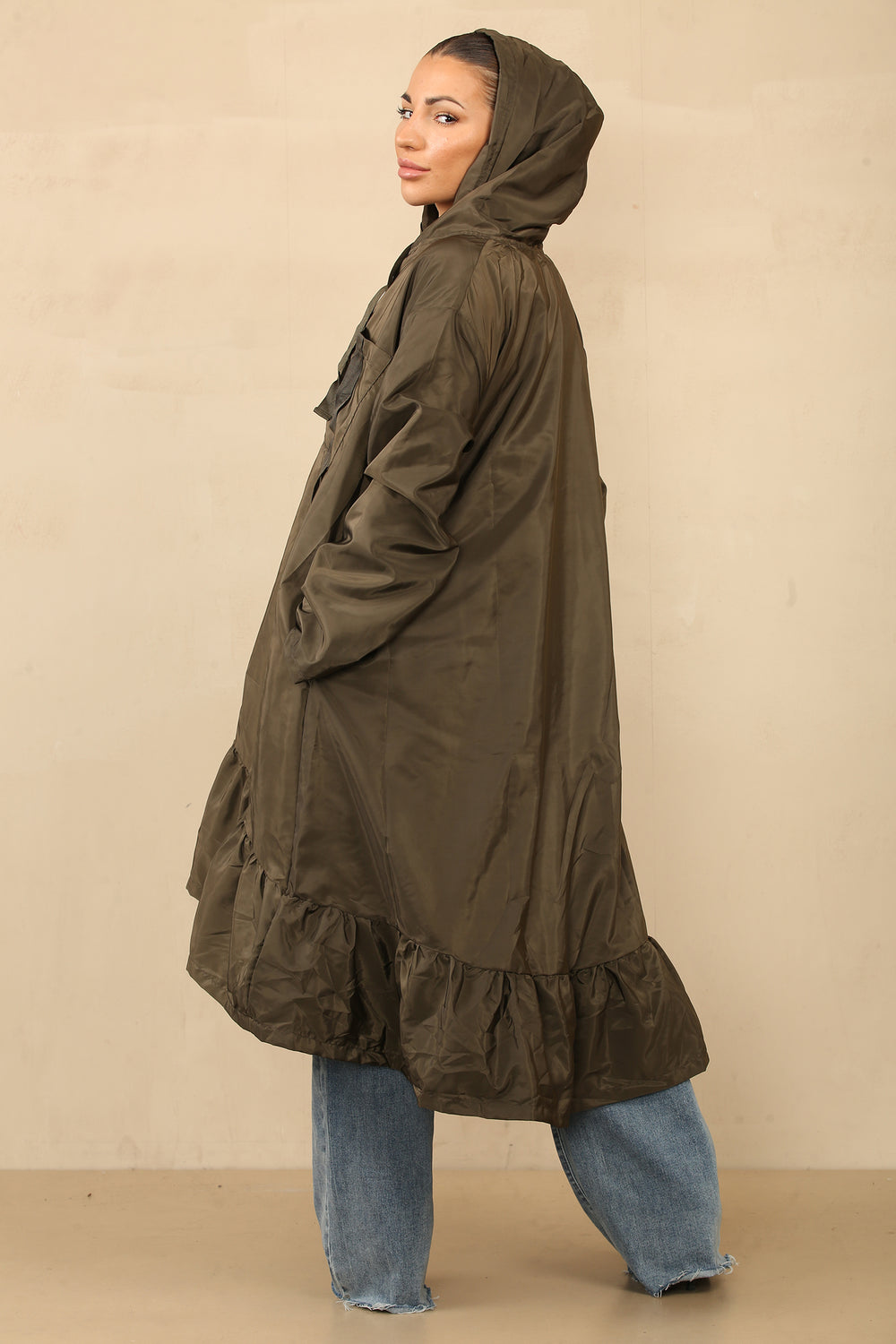 ELLA PEPPLUM DETAIL RAIN COAT (8785562632440)