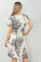 GATHERED LEAF PRINT DRESS (MIXED COLOUR PACK) (15139827777920)