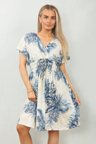 GATHERED LEAF PRINT DRESS (MIXED COLOUR PACK) (15139827777920)