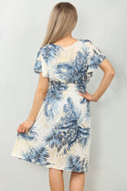 GATHERED LEAF PRINT DRESS (MIXED COLOUR PACK) (15139827777920)