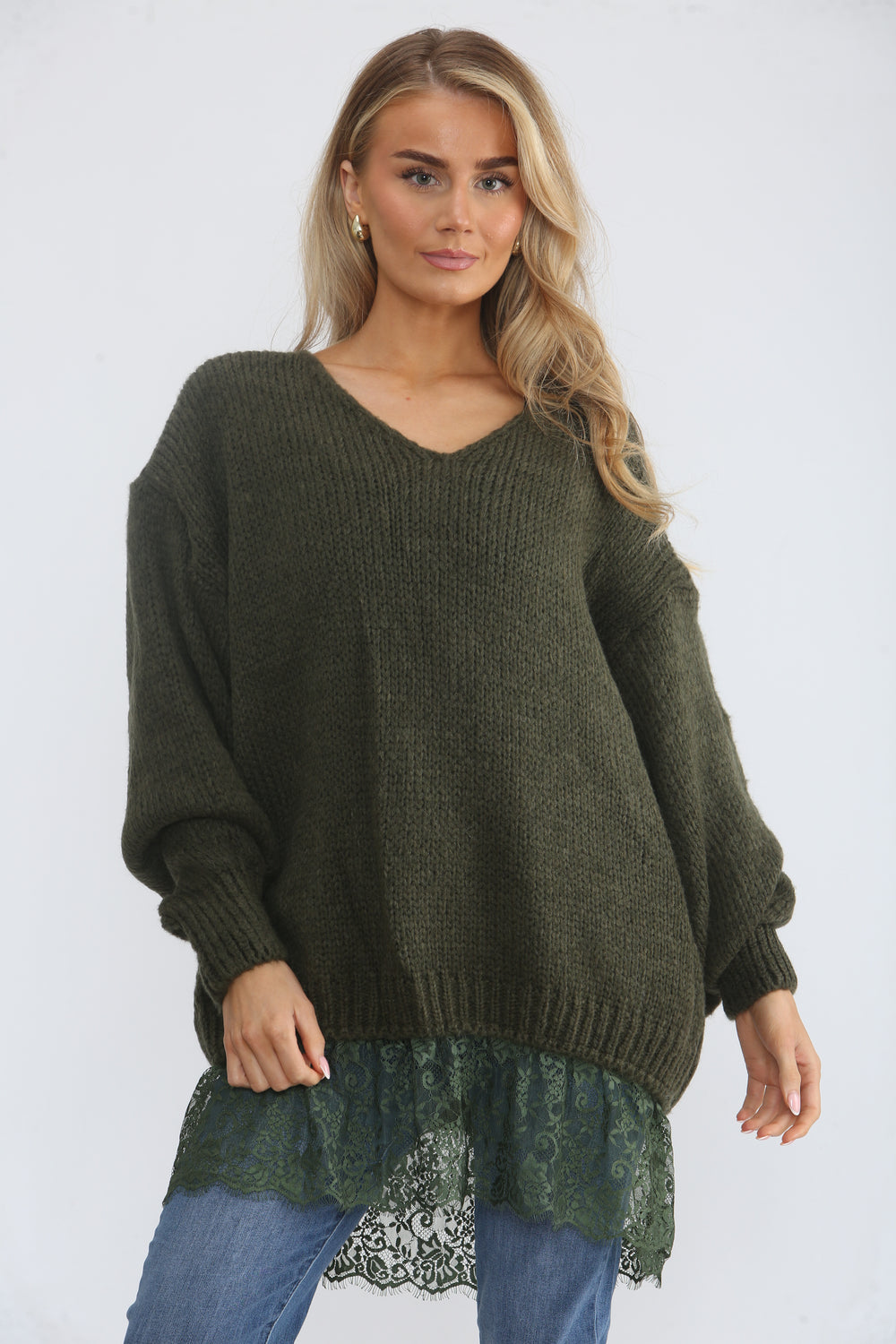 MESH BOTTOM KNIT JUMPER