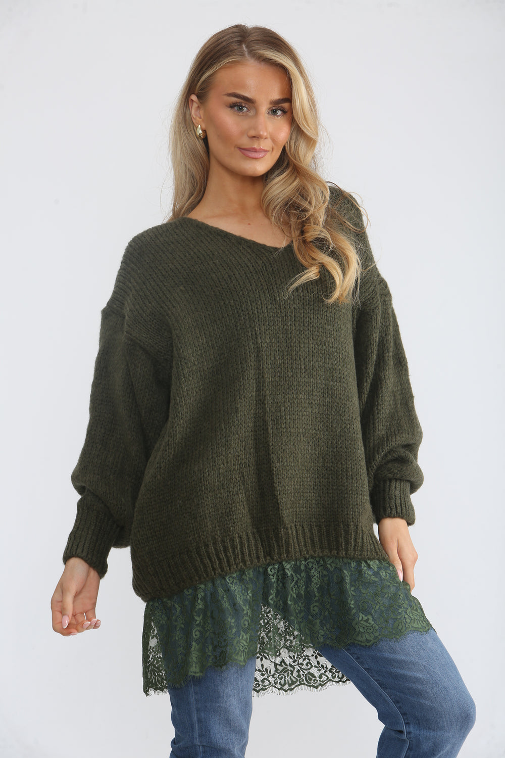 MESH BOTTOM KNIT JUMPER