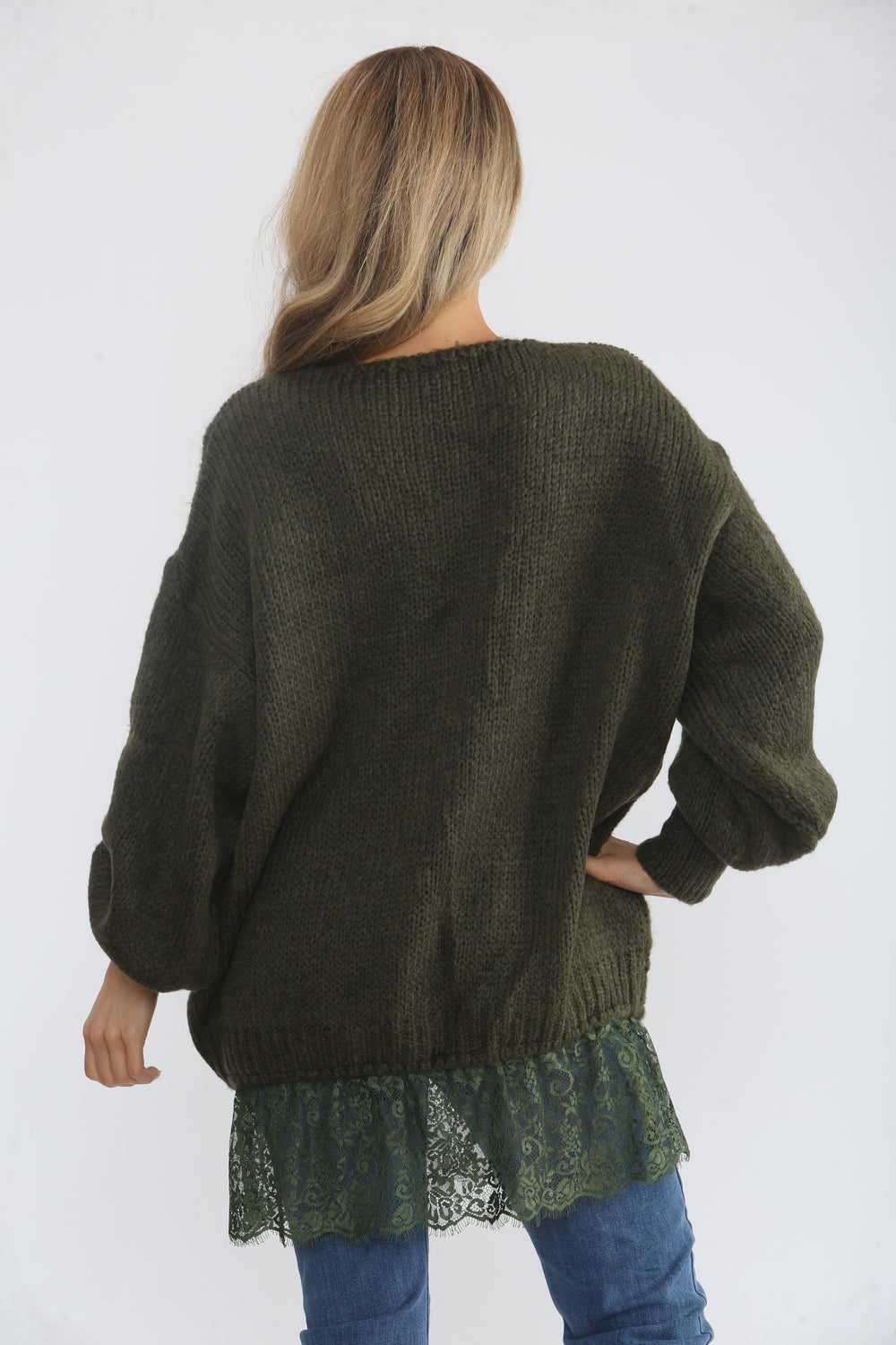 MESH BOTTOM KNIT JUMPER