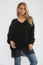 MESH BOTTOM KNIT JUMPER