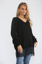 MESH BOTTOM KNIT JUMPER