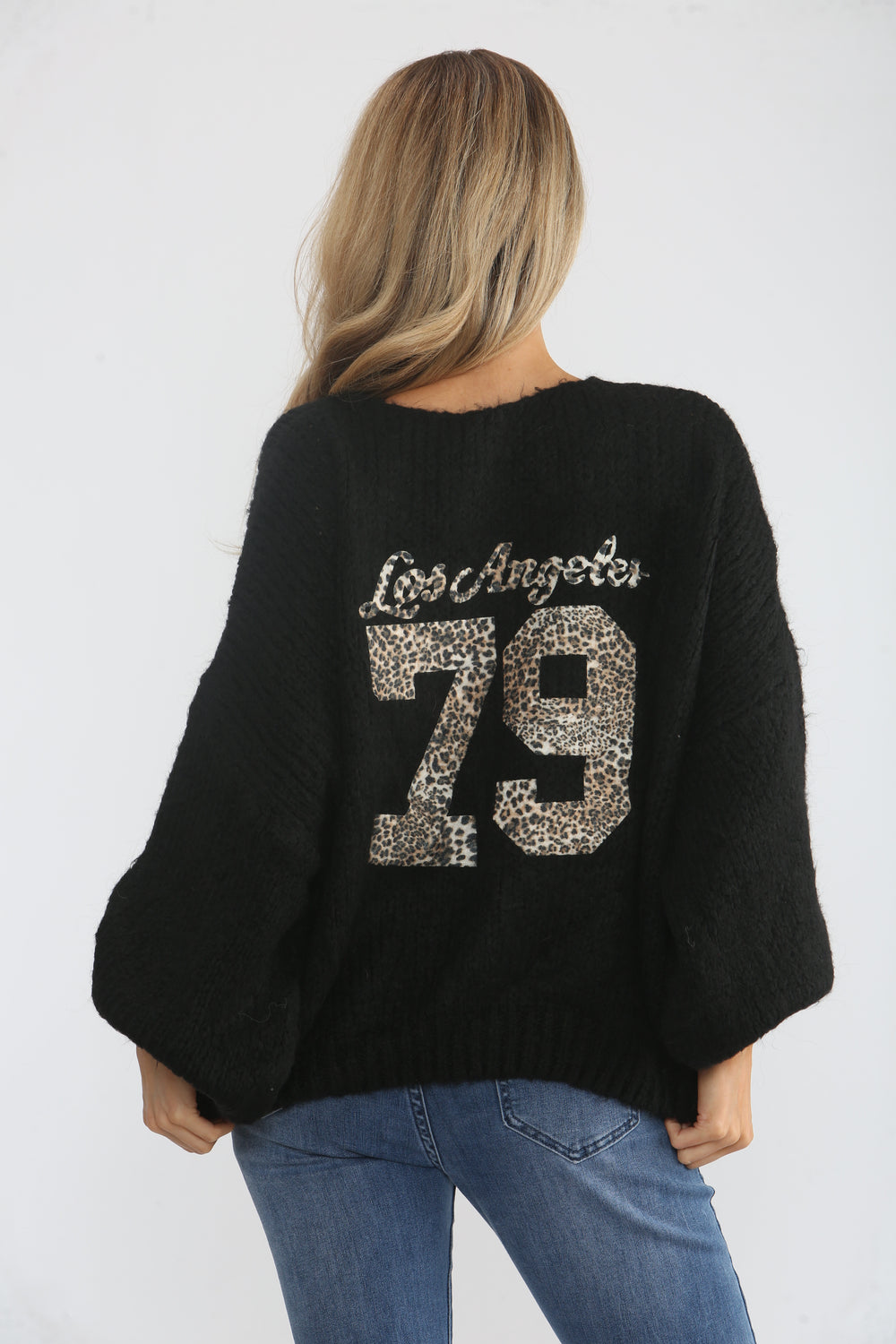 LOSANGELS SLOGAN KNIT JUMPER